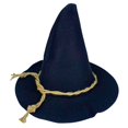 thumbnail image 4 of VBEWZET Solid Oktoberfest Bavarian Hat with Rope Band, Wide Brim Pointed Top Hat, Unisex Halloween Party Stage Performance Cosplay Hat Black One Size, 4 of 4