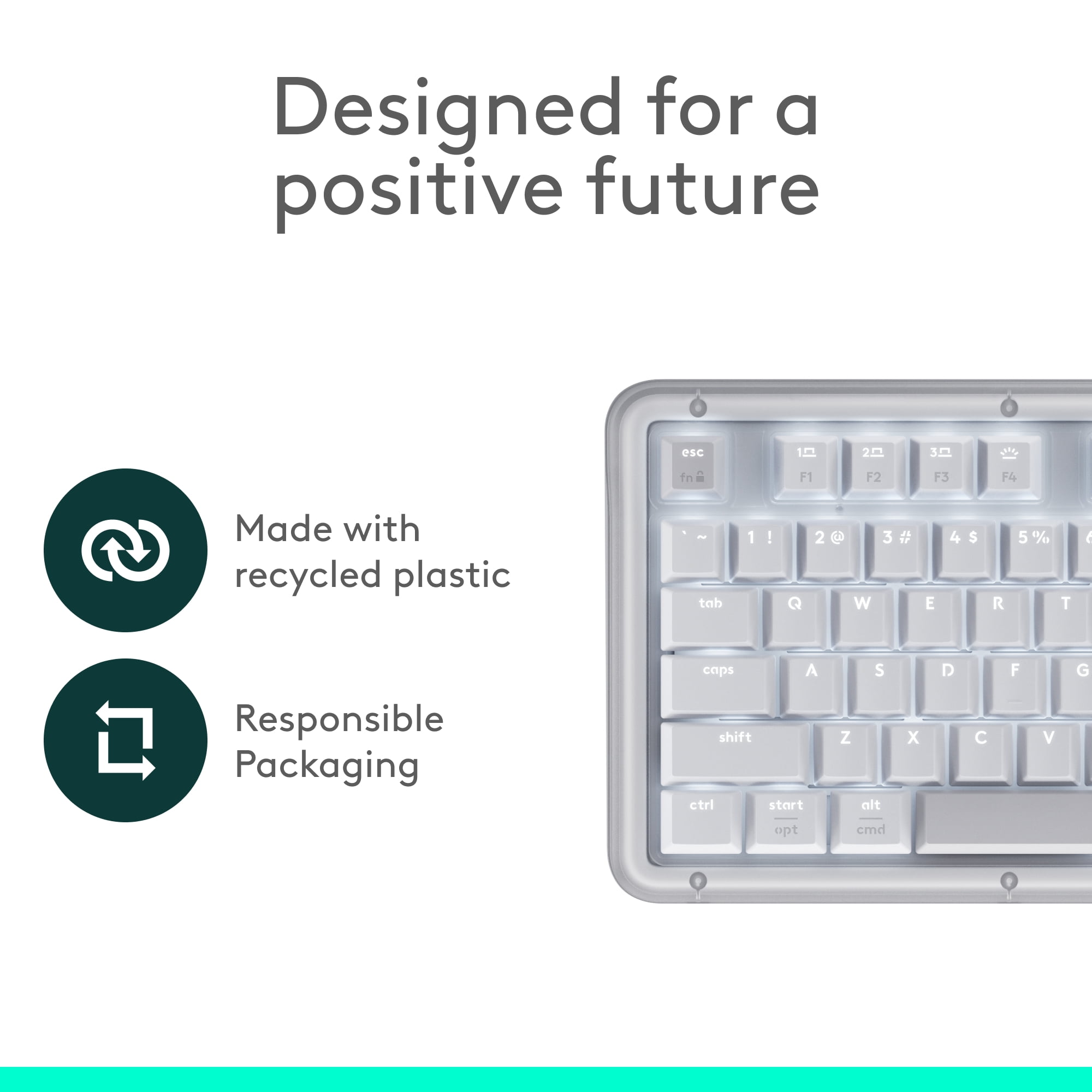 Logitech Alto Keys K98M wireless mechanical keyboard, customizable keyboard with vibration absorbing gasket, Bluetooth, Off White