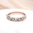 thumbnail image 2 of Auory Moissanite Half Eternity Ring 925 Sterling Silver 18K Rose Gold Plated 1.21 Carat Wedding Band for Women, 2 of 10