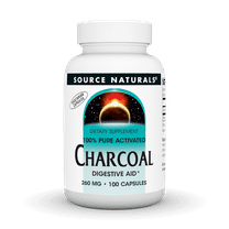 Source Naturals 100% Pure Activated Charcoal 260 mg, Digestive Aid, 100 Capsules