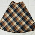 thumbnail image 4 of Women's Lattice Skirt Warm Elastic Waist Wool A-Line Pleated Tartan Winter Long Skirts, 4 of 13