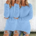 thumbnail image 2 of GTEYOIJN 2025 fall trendy oversized turtleneck sweater for women batwing l Women's Fashionable Long Sleeve Pullovers Loose Fuzzy Jumper Sweater, 2 of 6