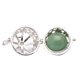thumbnail image 2 of Medallón colgante de jaula de de huecas de plata de cobre para hallazgos de fabricación de joyas de bricolaje Verde Yinane Locket colgante de la jaula, 2 of 8