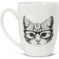 thumbnail image 2 of Abbott Collection AB-27-SKETCH-CAT 4.25 in. Pen & Ink Cat Mug, Ivory & Black, 2 of 3