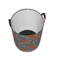 thumbnail image 3 of Balery Floral Squirrel Round Laundry Basket with Handles Waterproof Freestanding Laundry Hamper for Clothes Toys in the Dorm and Family-Medium, 3 of 8