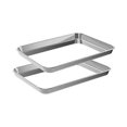 thumbnail image 1 of CEKEE Stainless Steel Baking Sheet Set of 2, Professional Cookie Sheet Pans Tray, Non-Stick & Healthy, Mirror Finish & Rust Free, Easy Clean & Dishwasher Safe (18 Inch), 1 of 4
