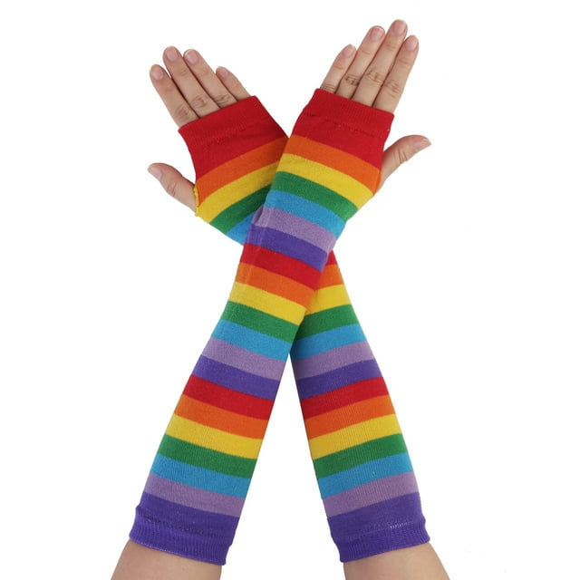 Unique Bargains Women's Elastic Winter Arm Warmers, Multicolor