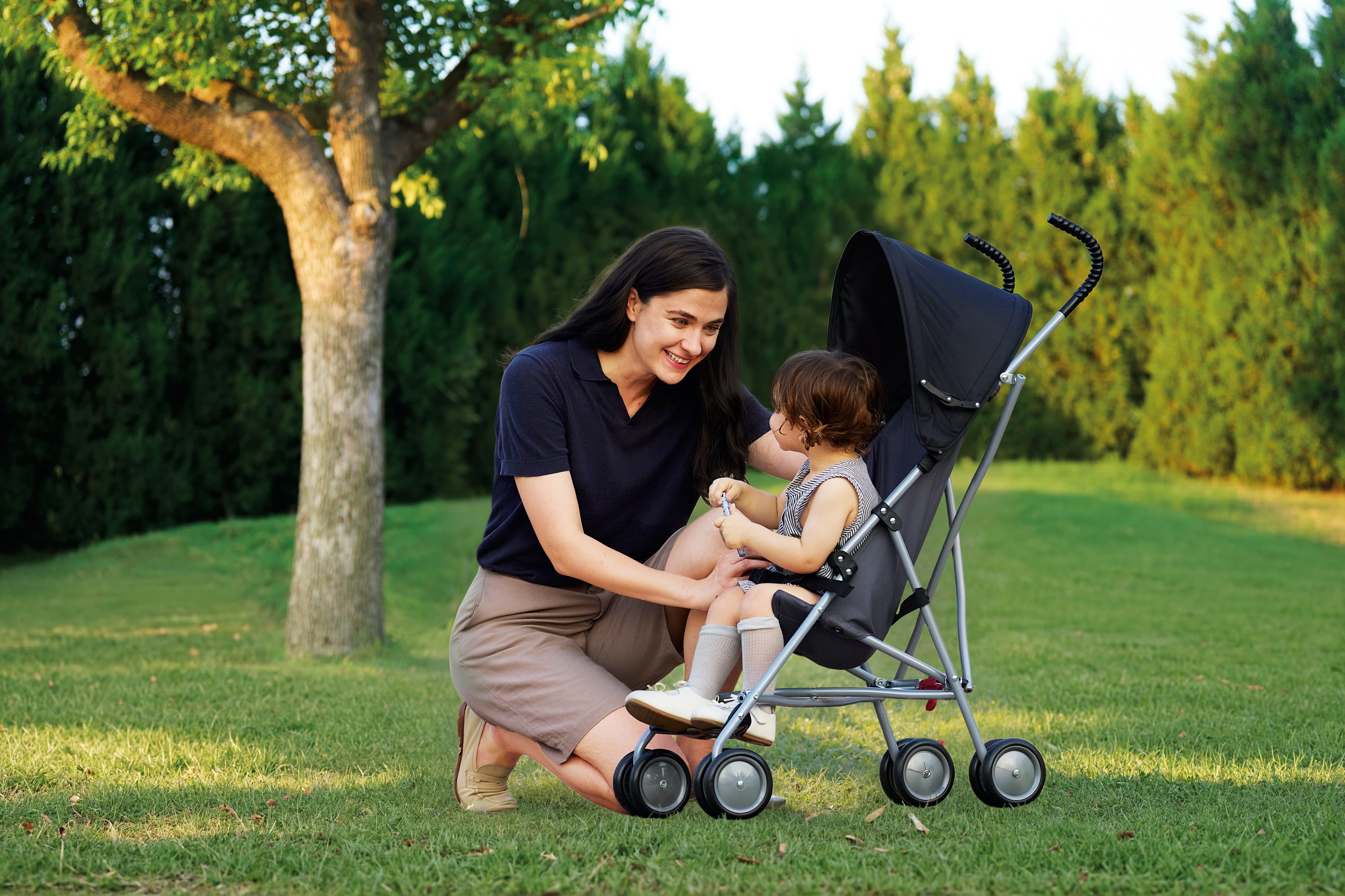 Parent's Choice Gray Baby Umbrella Stroller with Black Canopy, Unisex