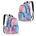 thumbnail image 2 of SEANATIVE Students Backpack for School Travel Laptop Backpack 17 Inch Lightweight Casual Daypack Schoolbag for Elementary Middle High School, Tie-dye Blue Pink Violet, 2 of 7