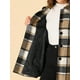 thumbnail image 5 of Abrigo Largo Allegra K Con Cuello De Piel Sintética A Cuadros De Invierno Para Mujer Marrón M, 5 of 5