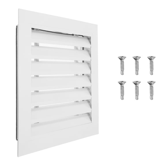 Uxcell 14x14 Inch Gable Vent, 1PCS Aluminum Alloy Wall Shed Vents with Strainer, White