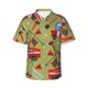 thumbnail image 1 of Fotbe Cartoon Fire Truck Camisa Hawaiana para Hombre Unisex – Camisa Casual de Verano con Botones de Manga Corta de Algodón y Lino,XX-Large, 1 of 7