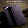 thumbnail image 4 of Designed for iPhone 16e Wallet Case, Classic PU Leather Flip Cover with Kickstand, RFID Blocking Card Slots, Magnetic Clasp, Full Body Protective Shockproof Phone Case, Purple, 4 of 12