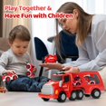 thumbnail image 4 of Camión de bomberos MindPal de Toy Cars con 6 coches de construcción y un avión, 4 of 8