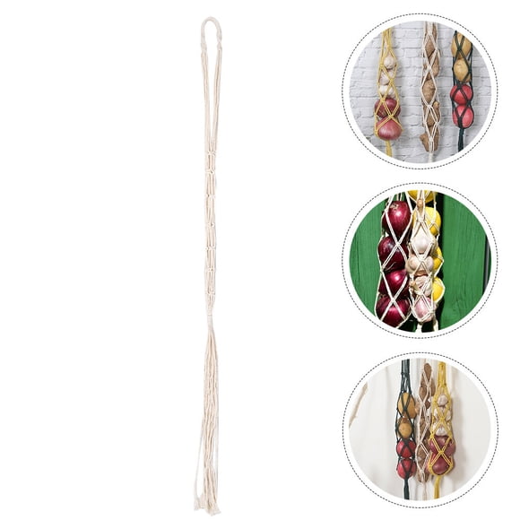 BALAHAPY Bolsa De Almacenamiento Para Y Verduras Con Tela De Beige Y Colgante