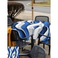 thumbnail image 5 of Outdoor Tablecloths with Umbrella Hole & Zipper, Blue White Moire 60x60 Inch Square Tablecloths, Modern Abstract Art Waterproof Table Cloth, Patio/Pool/Picnic Table Covers, 5 of 8