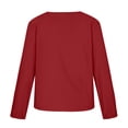 thumbnail image 5 of AherBiu Hauts à Manches Longues pour Femmes Blouse en Coton et Lin Demi-Boutonnage Col en V Hauts de Sortie pour Femmes, 5 of 5