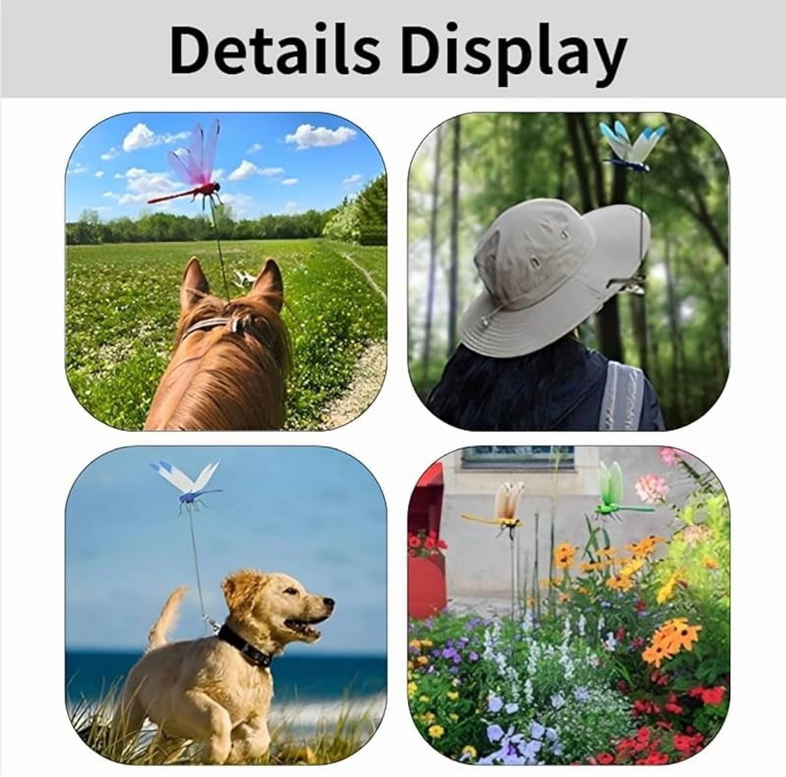 20pcs Dragonfly Clip Bug Repellent, Clip on Dragon Fly, Outdoor Fake Dragonfly Rod Clip for Hat, 3D Artificial Realistic Garden Stakes Decor to Keep Flies Away for Indoor Patio (8Pcs)