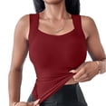 thumbnail image 4 of Garbnen Tank Tops for Women Square Neck Sleeveless Athletic Tank Tops for Women Summer Fashion Slim Fit Basic Women Undershirt Red XXL, 4 of 4