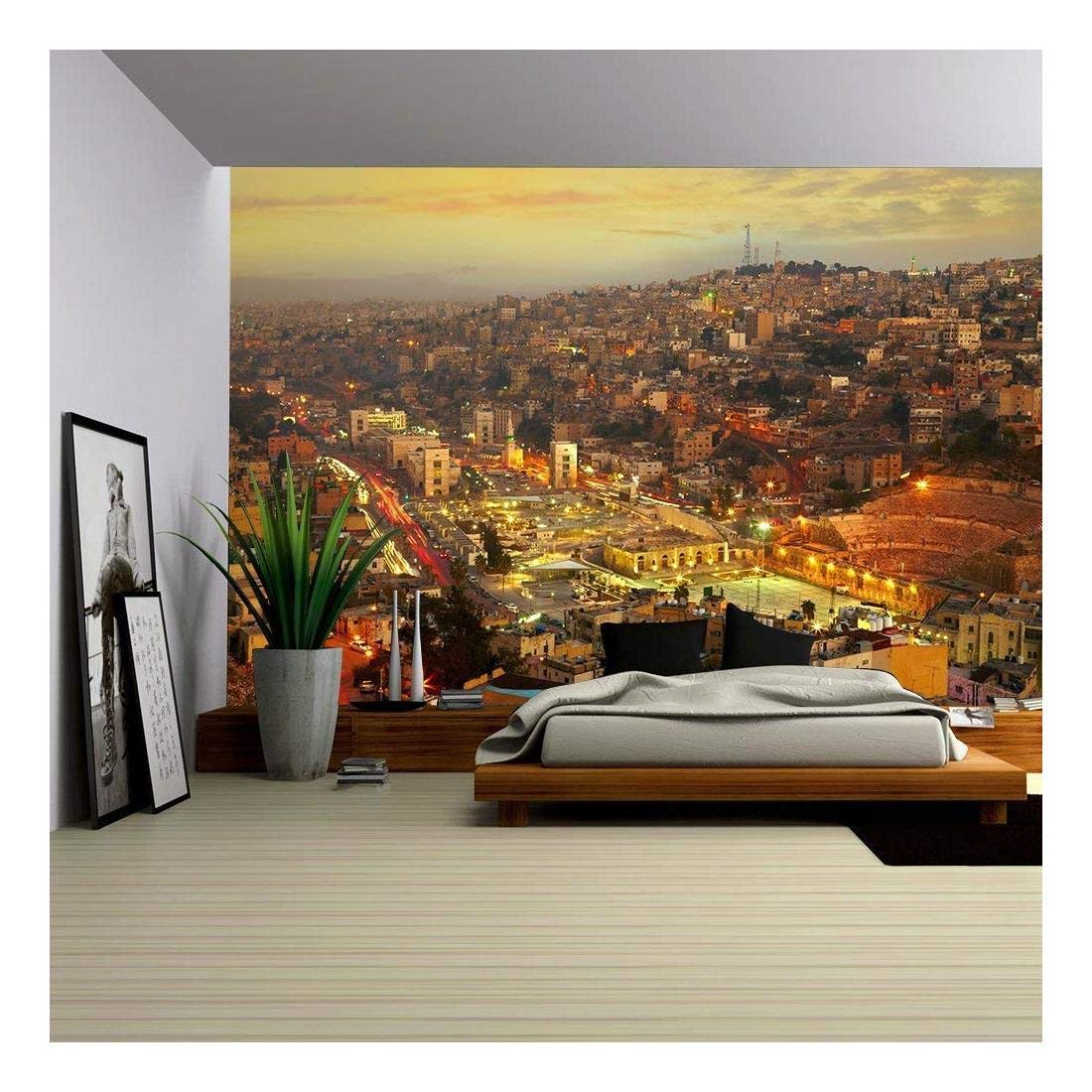 Wall26 Night Lights of Amman Capital of Jordan Removable Wall Mural