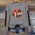 thumbnail image 2 of Wyzesi Chandail en Molleton d'Automne pour Femmes Coupe Ample Manches Longues Col Rond Imprimé Graphique Football Sans Capuche, 2 of 4