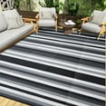 thumbnail image 3 of BERTHMEER 6'x9' Outdoor Plastic Rugs on Sale Clearance Waterproof Patio Rugs, Straw Camping Rugs, Porch Rugs, RV Rugs for outside Pool Rugs, Gray, 3 of 5