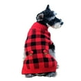 thumbnail image 5 of Christmas Dog Sweater Pet Clothes with Leash Ring Soft Fleece Pullover Puppy Warm Sweaters Santa Hat Pattern Vest Xmas Red Plaid Winter Clothes for Pets, 5 of 9