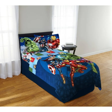 Marvel Avengers Blue Circle Twin Full Bedding Comforter Set 1