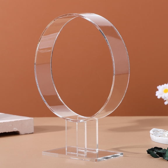 RENACLIPY 2-Pack Clear Acrylic Hairband Display Stands with White Organizer for Salon Counters, Retail Stores, and Hair Accessory Display