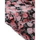 thumbnail image 5 of Falda corta de gasa con volantes en capas y estampado floral para mujer, cintura elástica, negra y rosa, talla S, 5 of 6