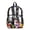 Abstract Cat Floral, variant on Clear Backpack 17 Inch, Heavy Duty See Through Bookbag with Front Pockets & Side Mesh, Cloud Narwhal Print Fabric & PVC Transparent Bag for School, Work & Security