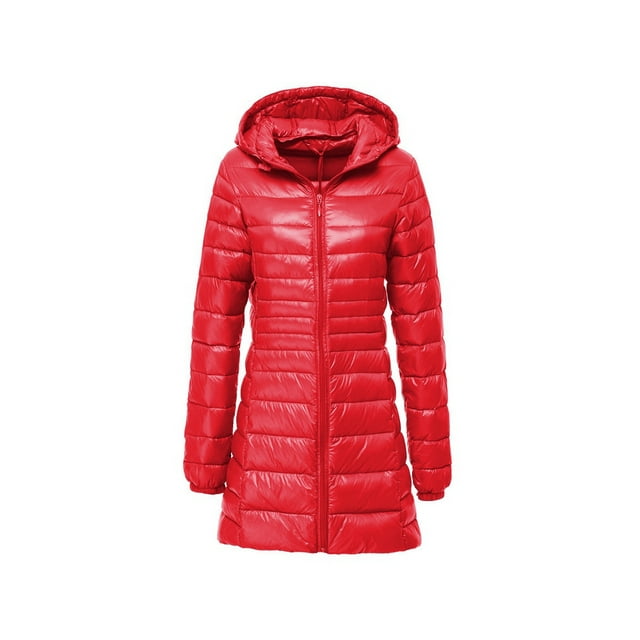 Veste Longue en Duvet pour Femmes 7TG 8TG Plus Hiver Ultra Légère avec Capuche