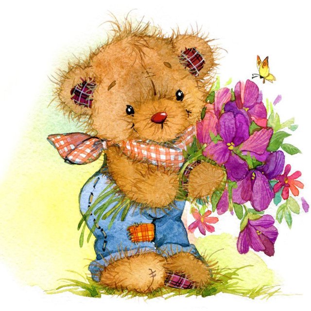 Cuadros Decorativos 5D DIY dibujos animados flor oso completo redondo taladro diamante pintura Kit arte artesanía Sywqhk Nuevos Originales