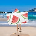thumbnail image 2 of Yayeee Kids Hooded Towels Toddler Soft Absorbent Beach Bathing Wrap 50" x 23.5", Red Watermelon, 2 of 5