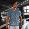 thumbnail image 3 of Wukai Tulips Flowers Print Men's Short-Sleeved Mesh T-Shirt,Quick-Dry Short Sleeve Workout T-Shirt-, 3 of 8