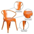 thumbnail image 2 of Orange Metal Indoor-Outdoor Chair with Arms, 2 of 8