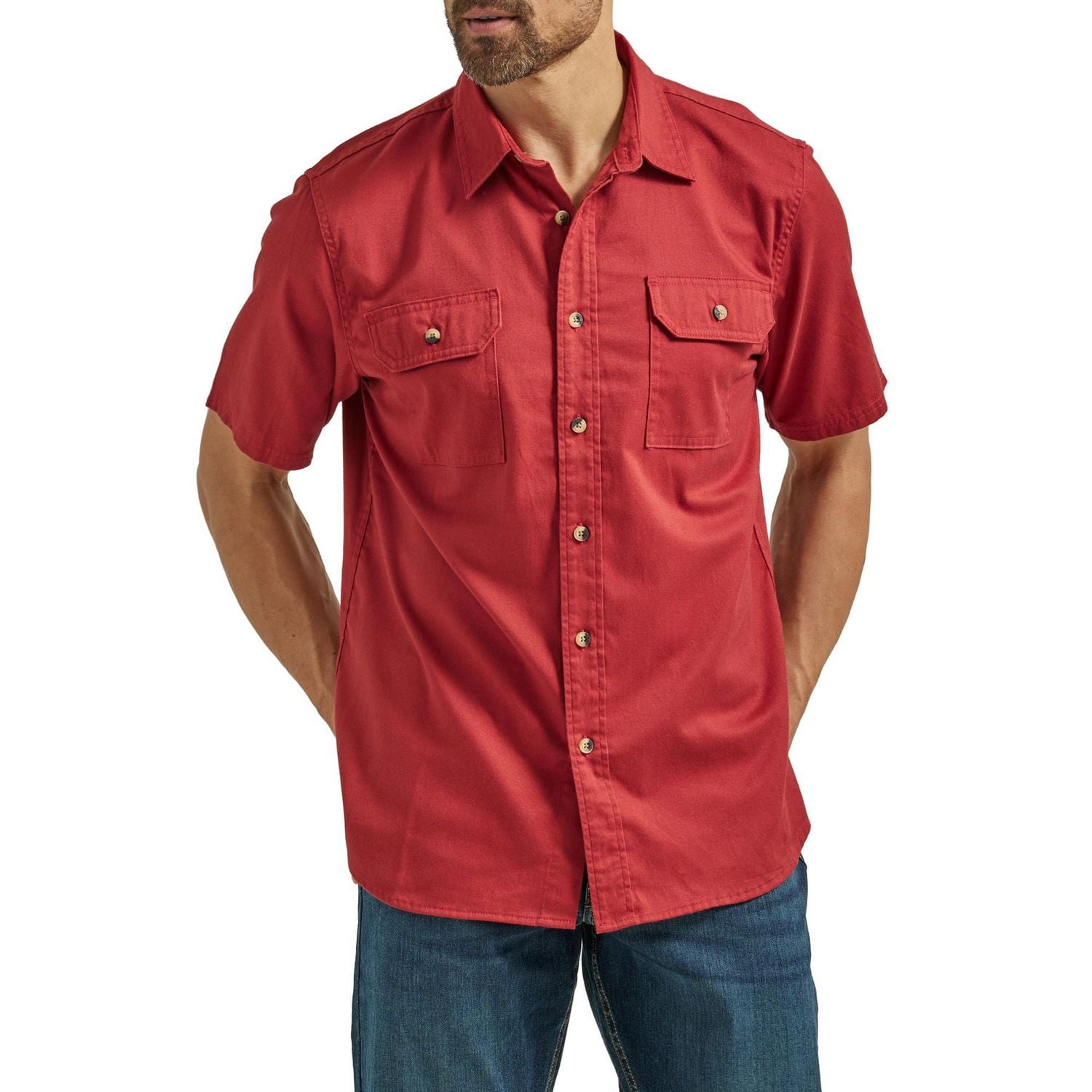 Wrangler Short Sleeve Woven Solid Shirt