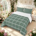 thumbnail image 2 of Manfei Geometric Check Queen Comforter Set,Classic Plaid Themed Comforter Sets Queen,Green,Reversible,3pcs,1 Comforter and 2 Pillowcases,3pcs,1 Comforter and 2 Pillowcases, 2 of 7