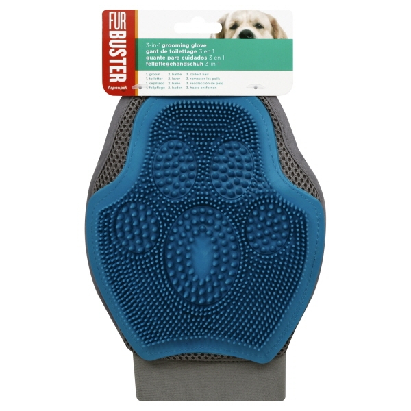 Petmate 89801 Furbuster 3in1 Dog Grooming Glove, Teal Walmart Canada