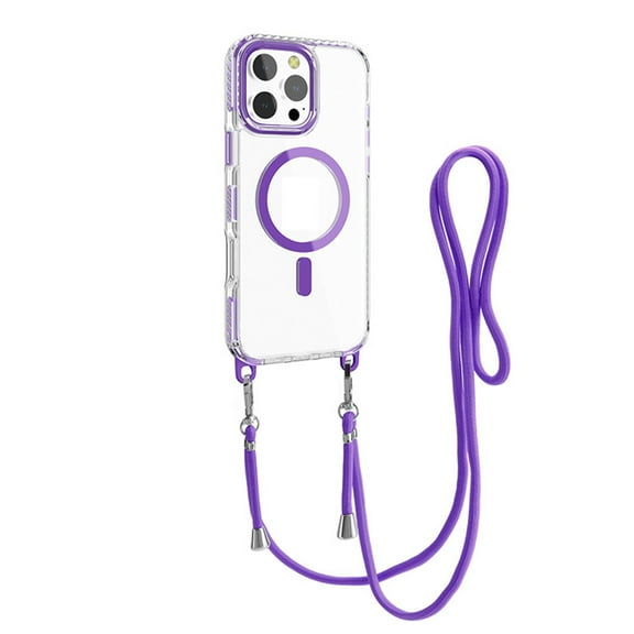 Case For Iphone 16 /16 Plus/16 Pro/16 Pro Max, Never Yellowing Anti-Scratch Case Magnetic Lanyard Cover