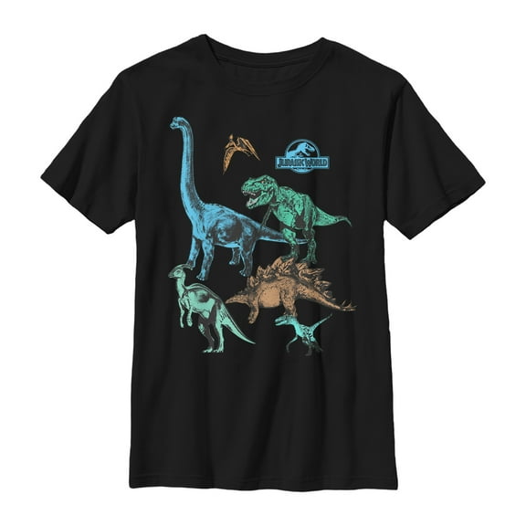 Boy's Jurassic World Dinosaur Party Time  Graphic Tee Black X Large