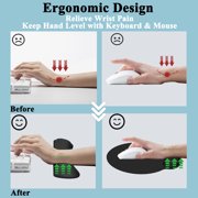4 Piece Wrist Rest for Keyboard, Ergonomic Mouse Pad with Wrist Rest, 18.5 Memory Foam Wrist Rest Set for Computer, Laptop, Home & Office, Easy Typing Pain Relief