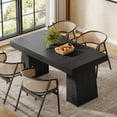 thumbnail image 7 of Rectangular 55" Dining Table for 4-6, Mid-Century Modern Kitchen Dining Table, Black, 7 of 7