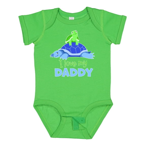 Inktastic I Love My Daddy Cute Turtle Family Boys or Girls Baby Bodysuit