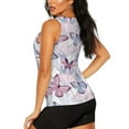 thumbnail image 3 of Fotbe Butterflies in Pastel Womens Loose Fit Casual Flowy Slim-Fit Tank Tops Athletic Round Neck Trendy Sleeveless Summer Tops for Gym and Yoga-Large, 3 of 7