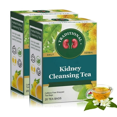 Traditional Healthy Organic Kidney Cleansing Tea, 20 Bags/Box, Chinese Kidney Cleanse Tea for Men (2 boxes)