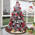 thumbnail image 1 of Falda de árbol de Navidad con copos de nieve rojos, falda de arpillera para decoración navideña, decoración festiva para fiestas, 108 cm/42 pulgadas, 1 of 5