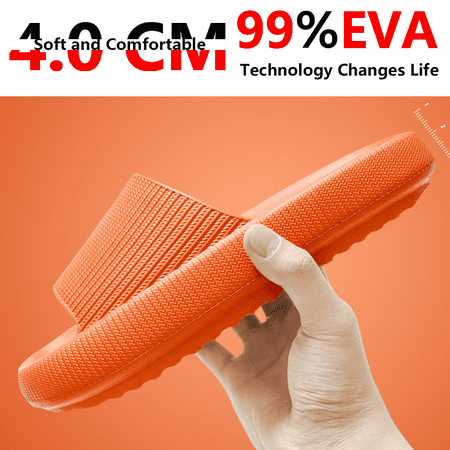 

Petmoko Cloud Slippers for Women and Men Bathroom Non-Slip Quick Drying Open Toe Super Soft Comfy Thick Sole Home House Cloud Cushion Slide Sandals for Indoor & Outdoor Platform Shoes EVA
