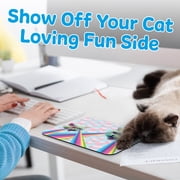 Eucatus 8.25 x 6.75 Polyester Funny Rainbow Laser Cat Mouse Pad, 1 Pack