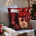thumbnail image 7 of Sahpxhe Christmas Throw Pillow Cover 18X18 Set Of 4 Stocking Wreath Gift Boxes Pattern Soft Cushion Covers for Sofa Couch Home Decor, 7 of 7